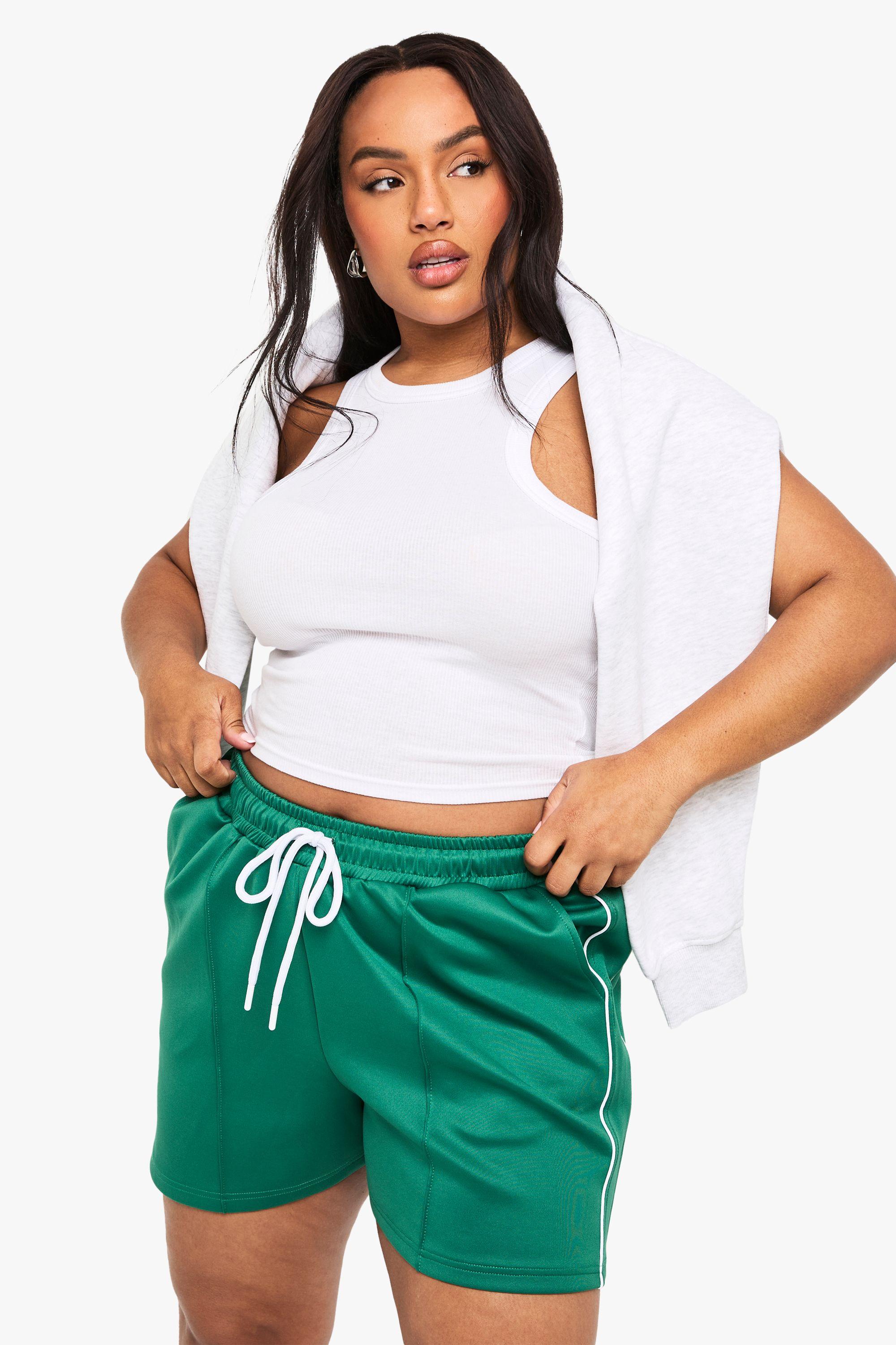 Plus Tricot Side Stripe Shorts by BOOHOO