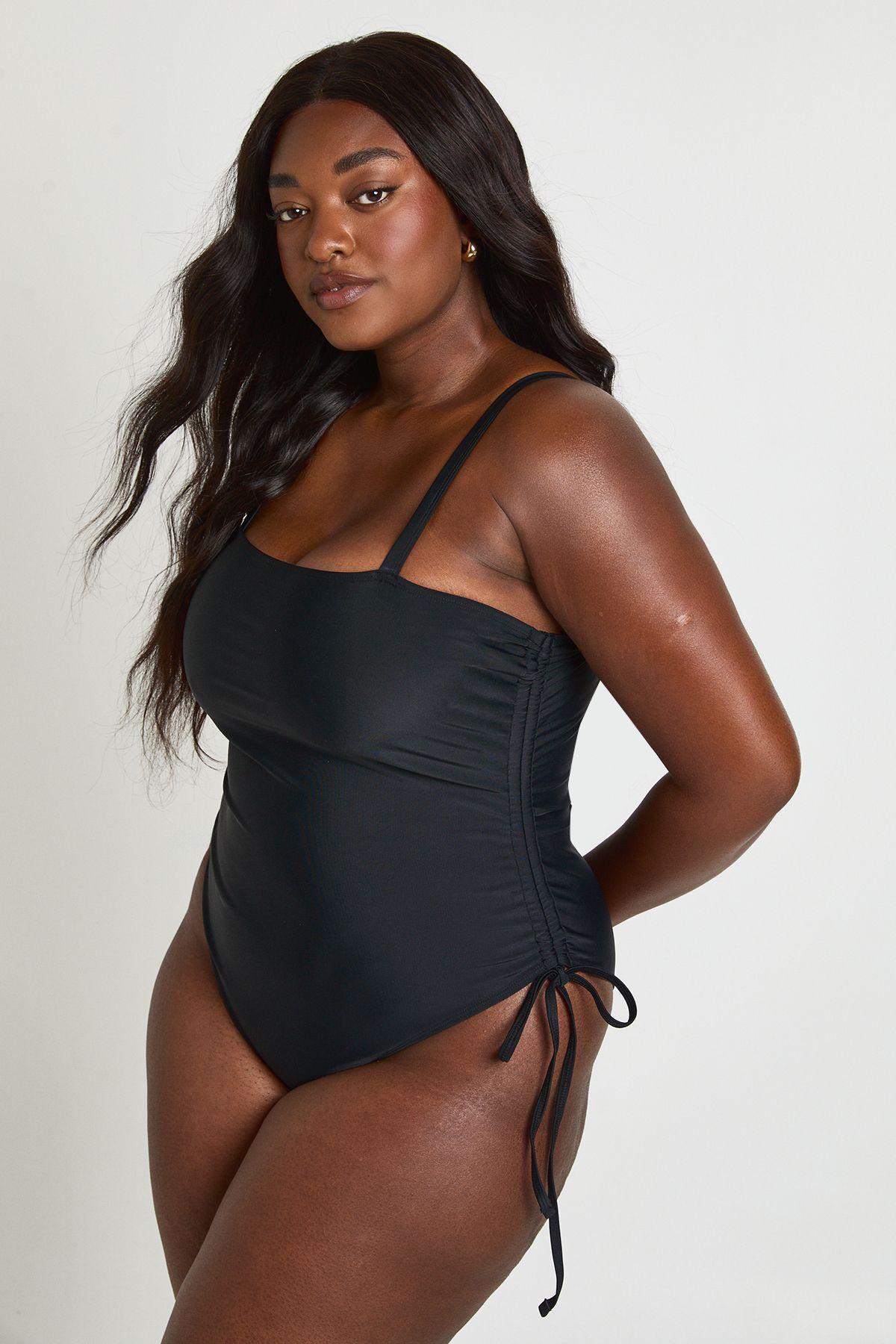Plus Tummy Control Ruched Side Swimsuit by BOOHOO
