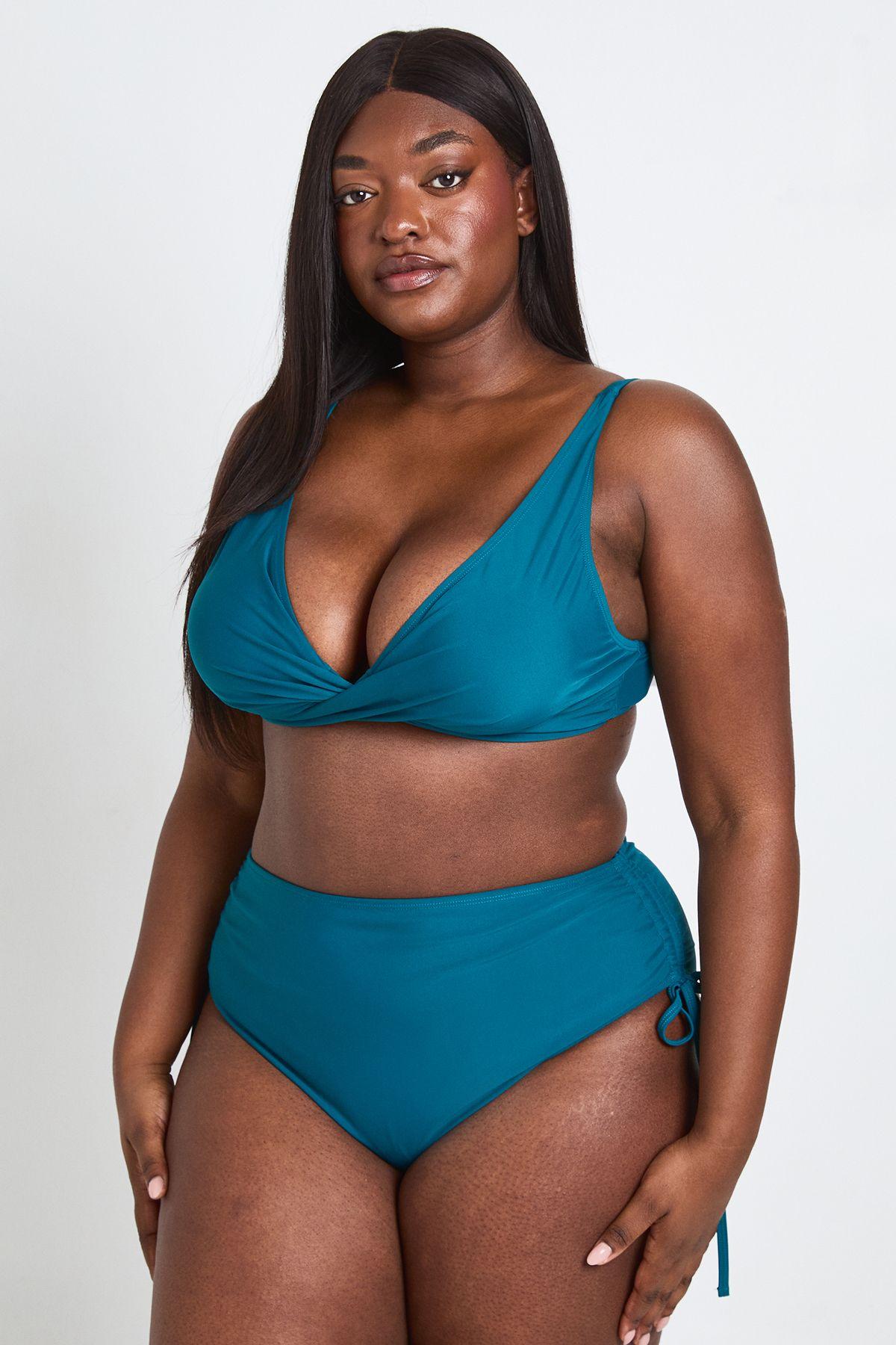 Plus Twist Front Bikini Top by BOOHOO
