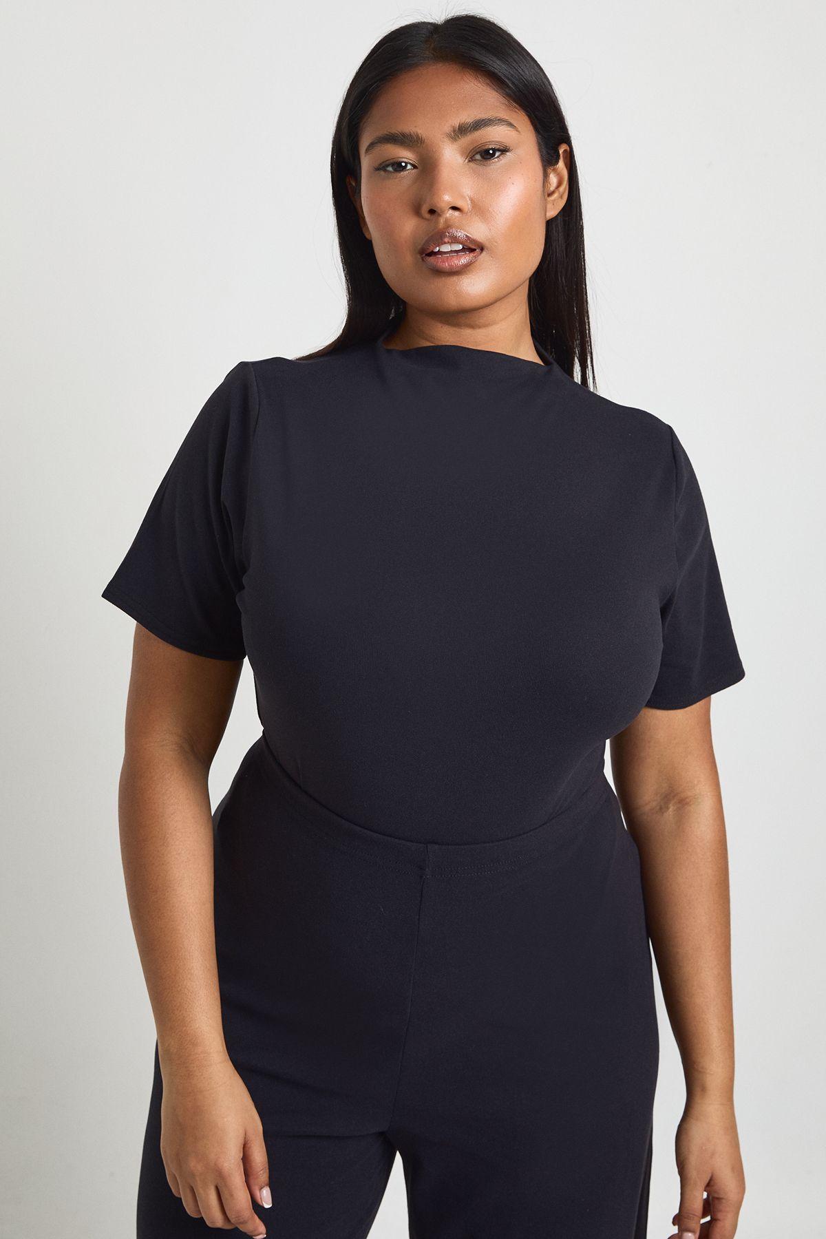 Plus Ultra Soft Grown On Neck Short Sleeve Bodysuit by BOOHOO