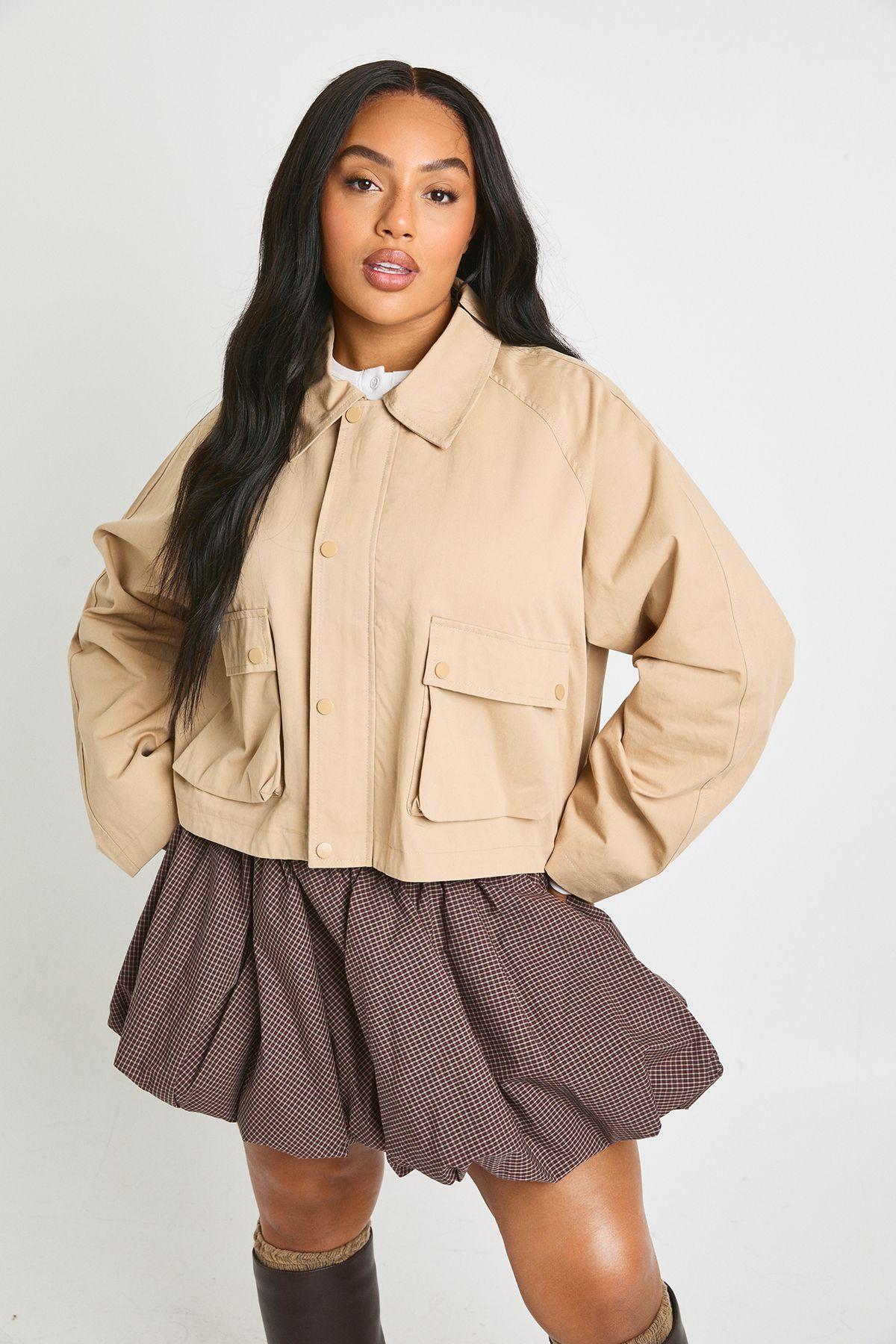Plus Utility Cropped Jacket by BOOHOO