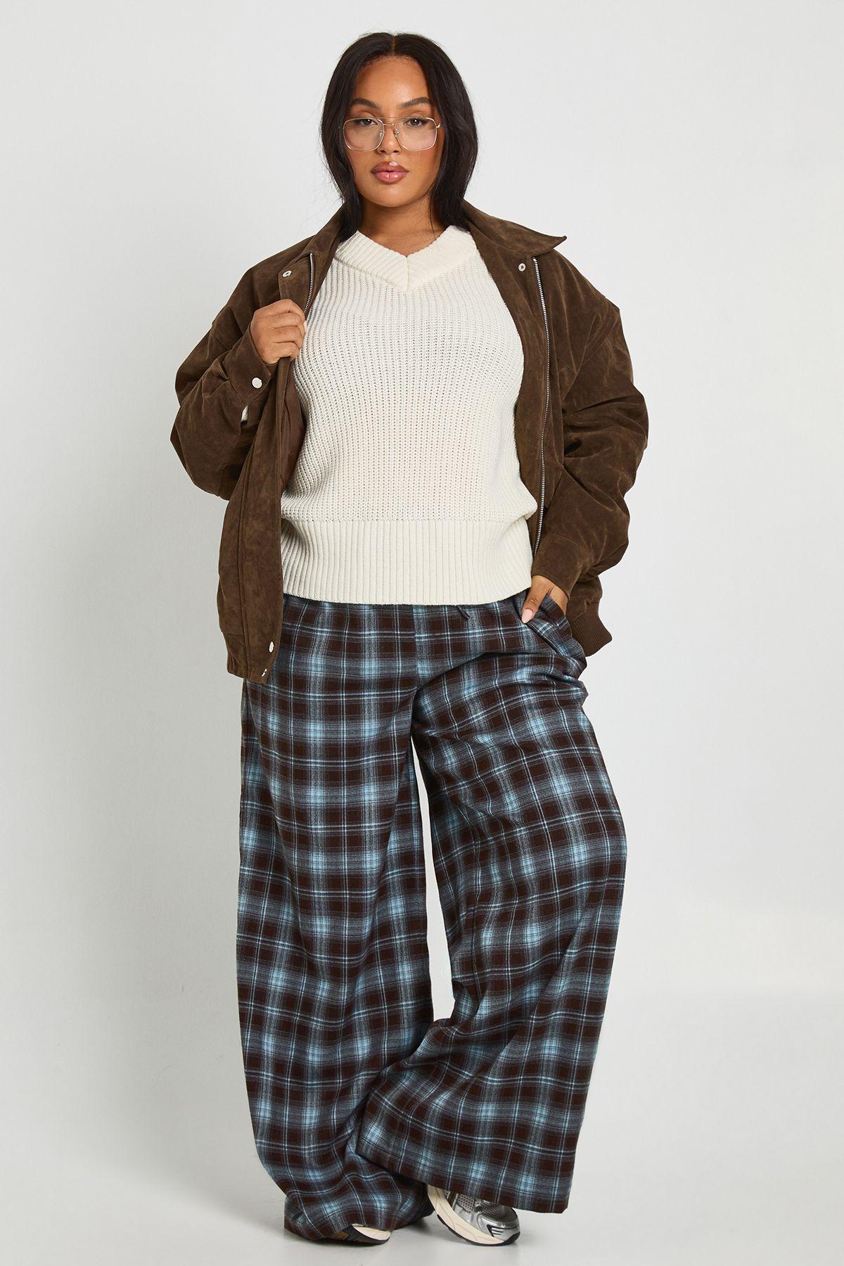 Plus V Neck Oversized Jumper by BOOHOO