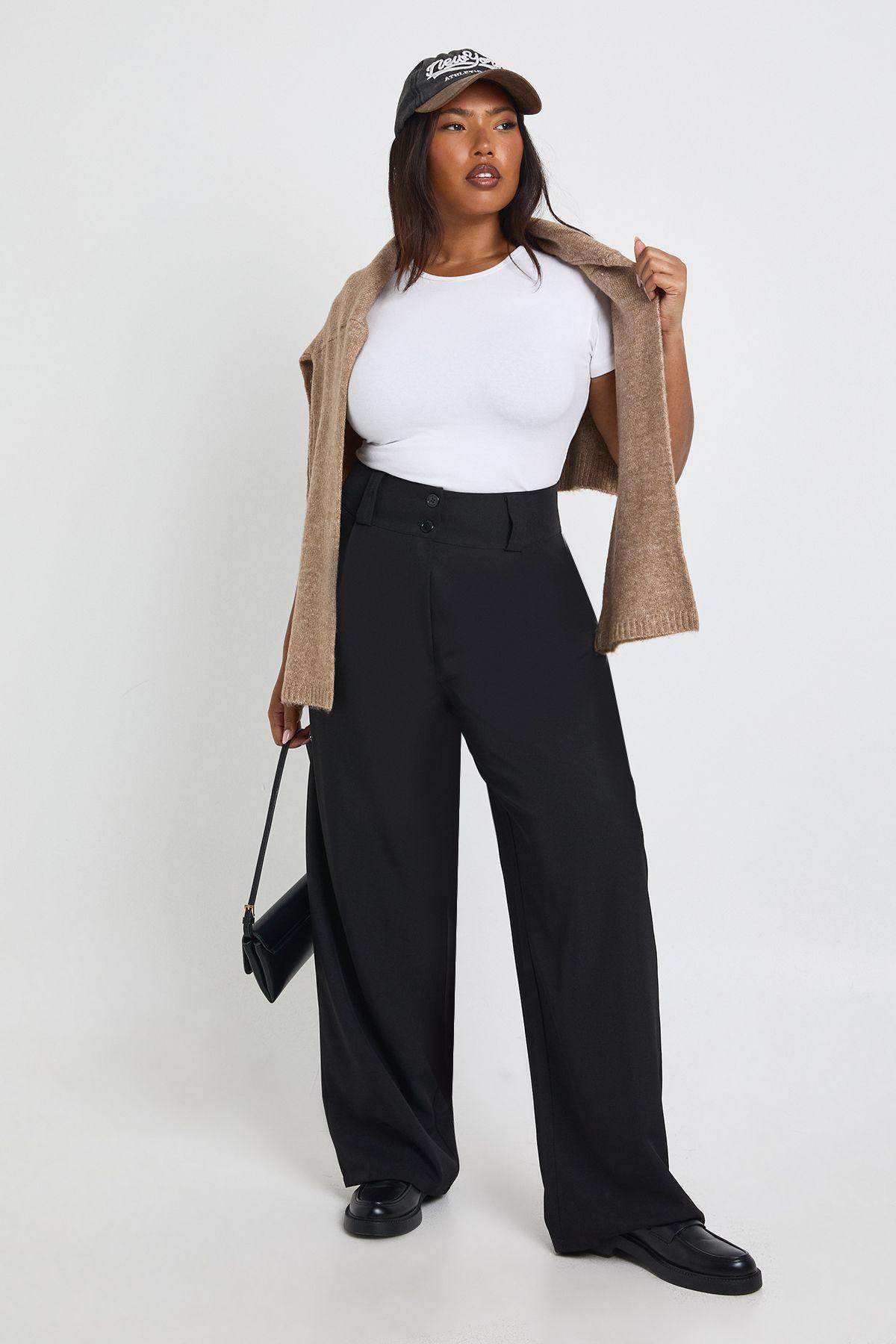 Plus Woven Tailored Barrel Leg Trouser by BOOHOO