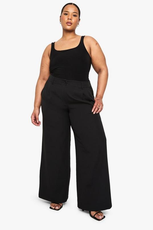 Plus Woven Tailored Straight Leg Trouser by BOOHOO
