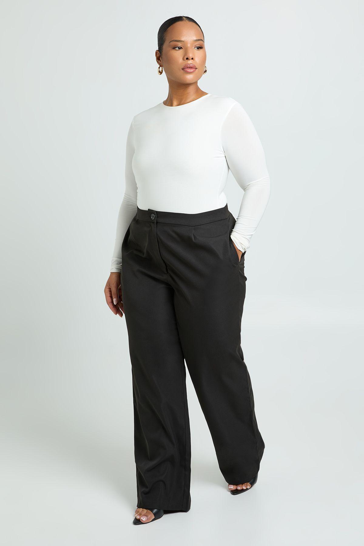 Plus Woven Tailored Wide Leg Trouser by BOOHOO