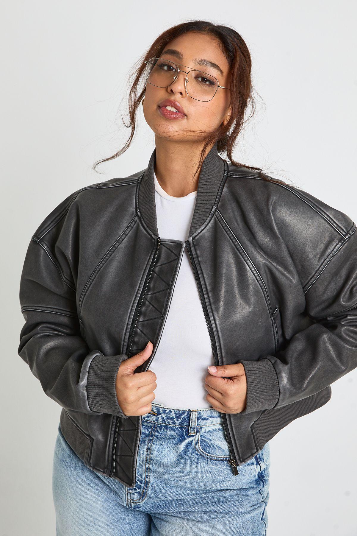 Plus Zip Up Bomber Jacket by BOOHOO