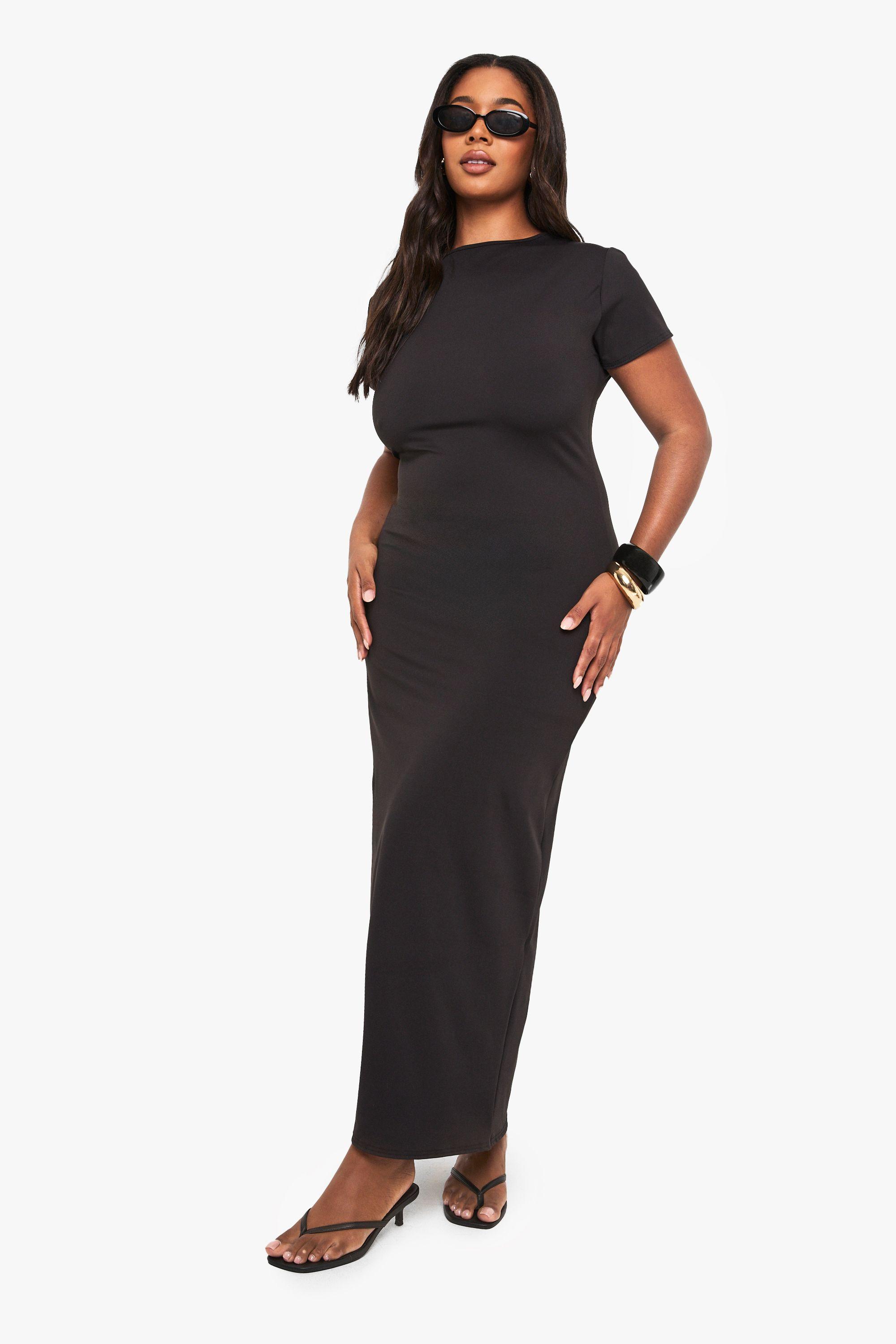 Plus sculpt cap sleeve maxi dress by BOOHOO
