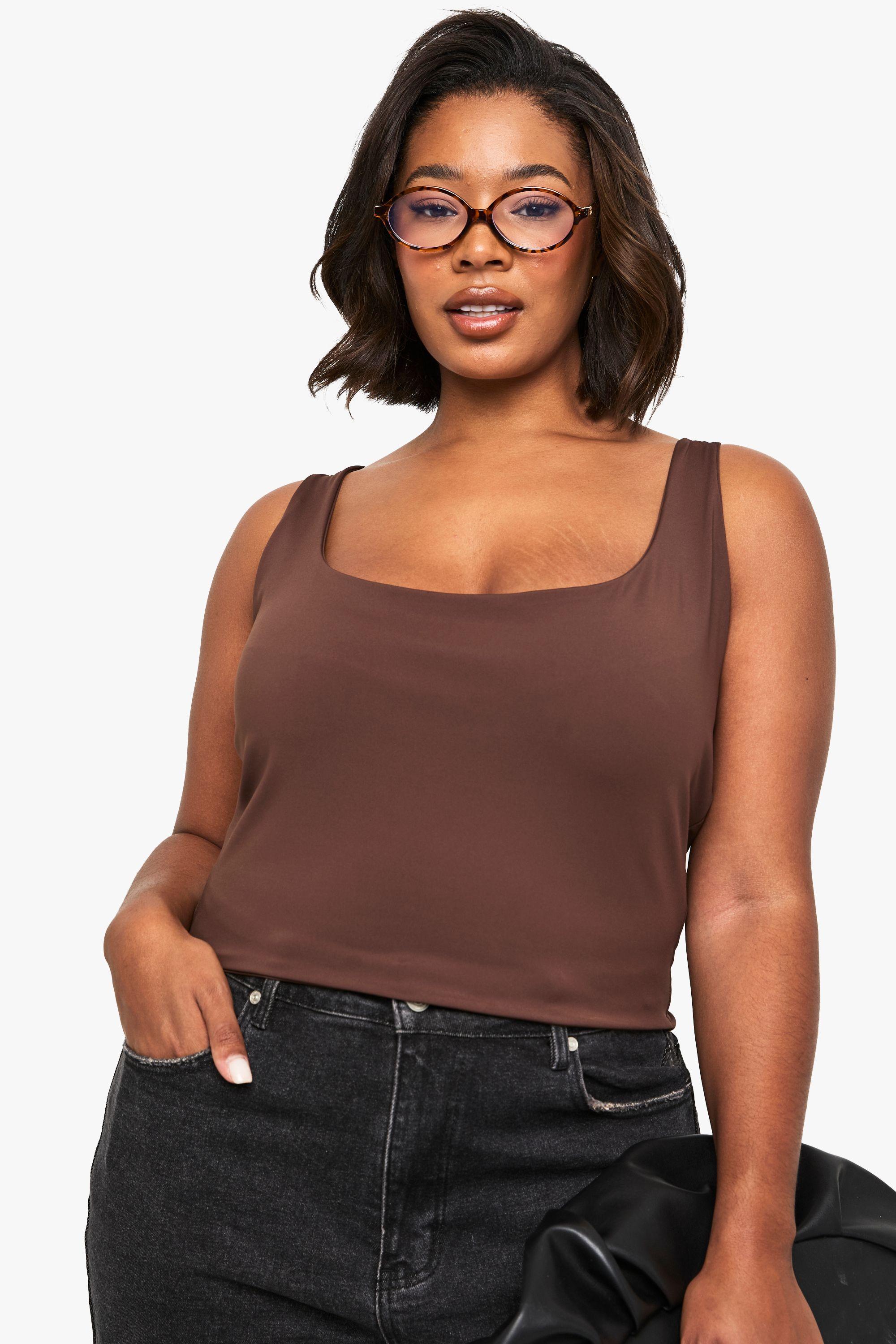 Plus sculpt scoop neck tank top by BOOHOO