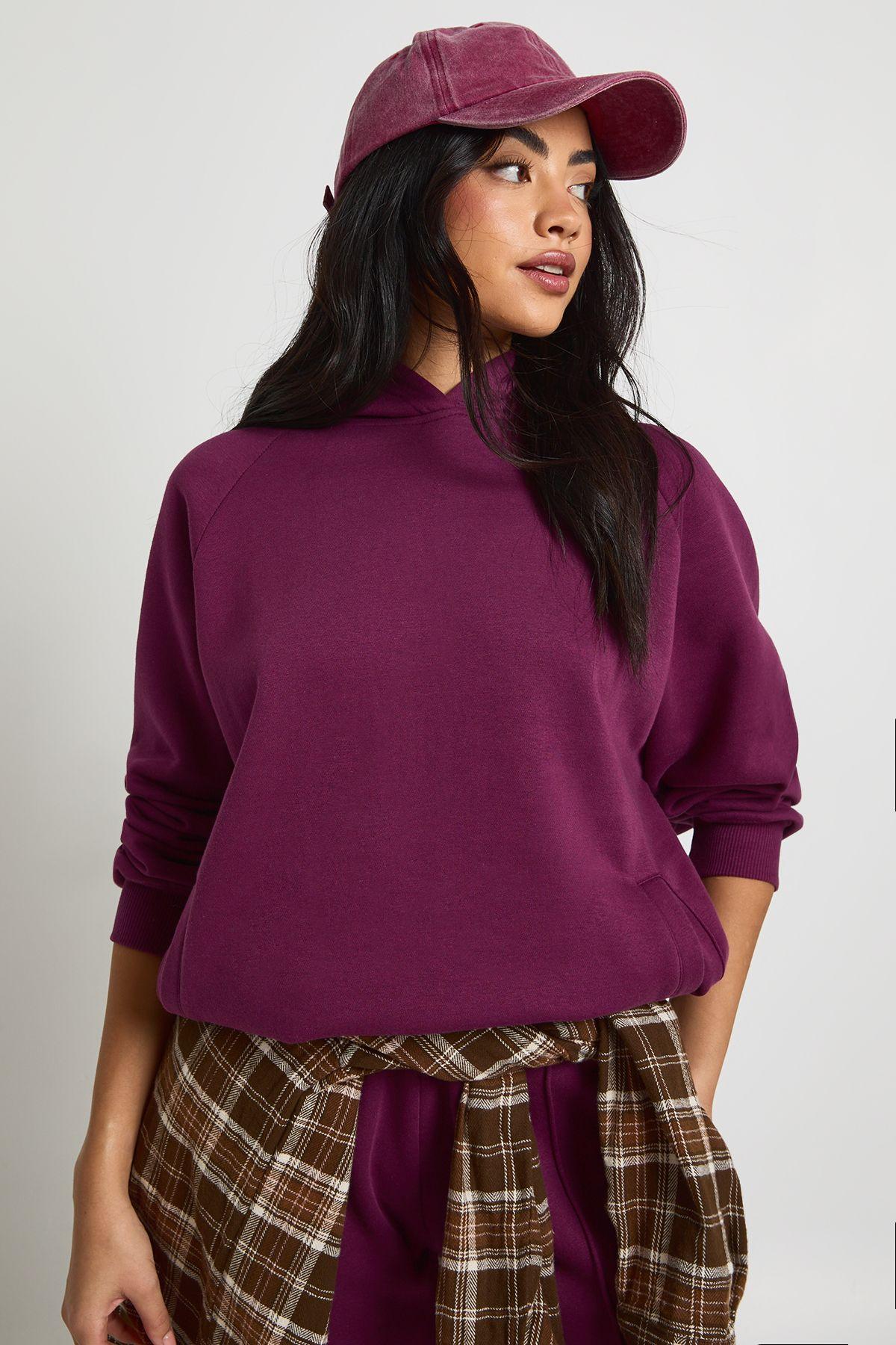 Raglan Seam Oversized Hoodie by BOOHOO