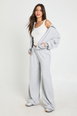 Ribbed Top Hoodie And Jogger 3 Piece Set by BOOHOO