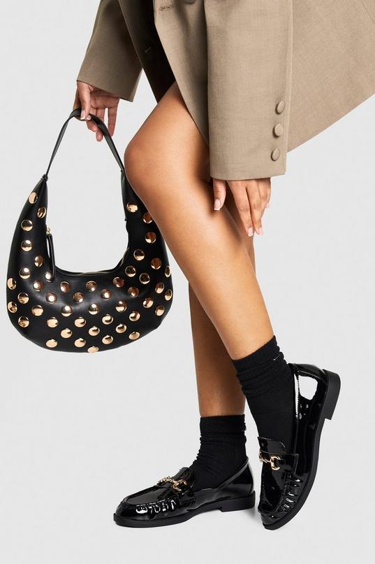 Ruched Hardware Detail Loafers by BOOHOO