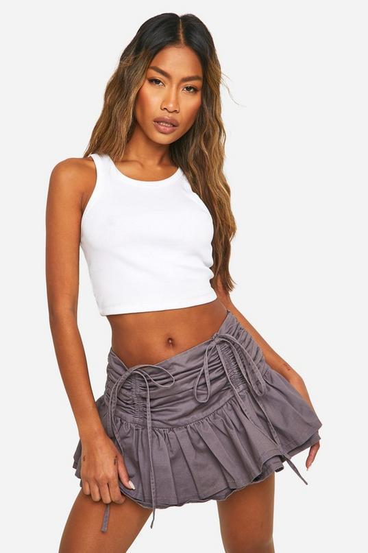 Ruched Micro Mini Skirt by BOOHOO