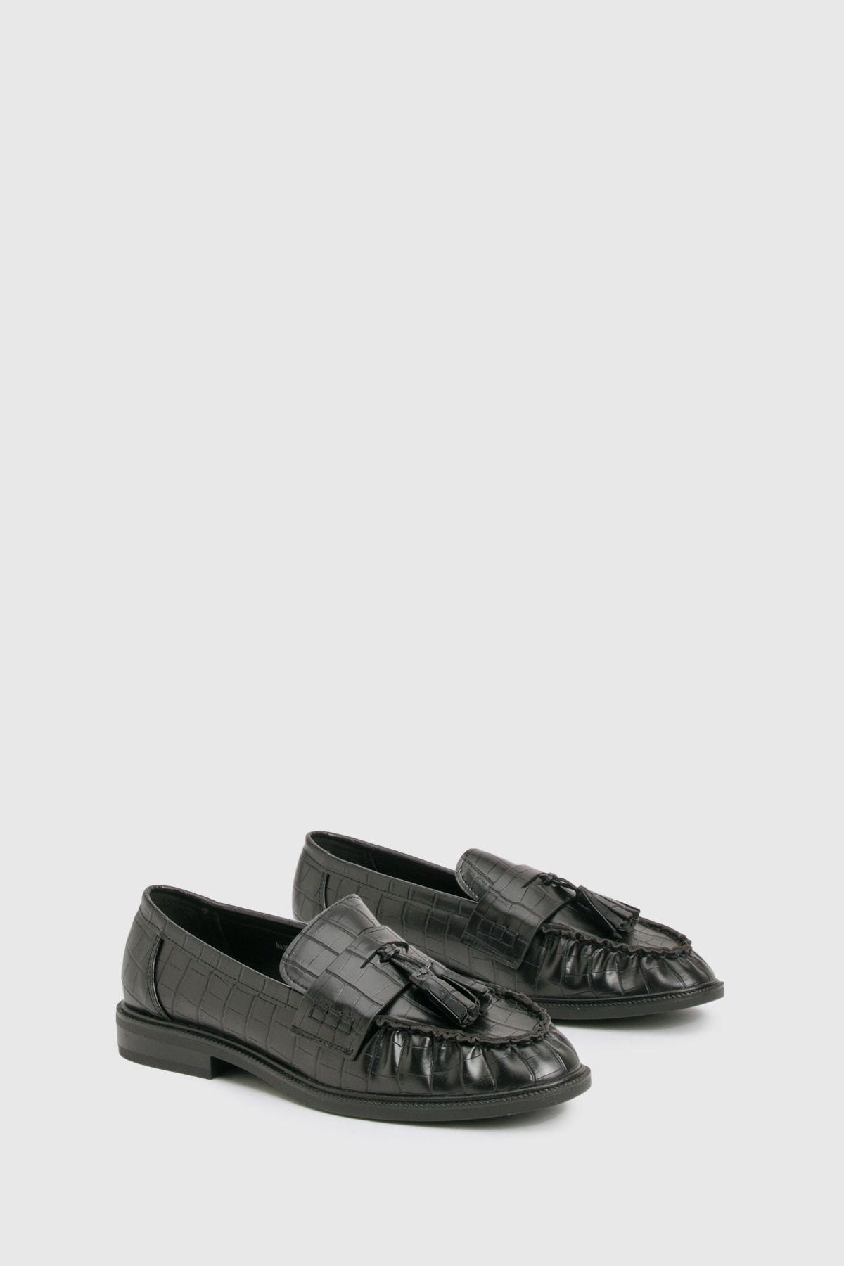 Ruched Tassel Loafers by BOOHOO