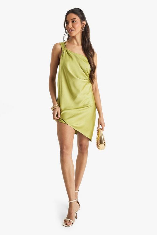 Satin Cowl Mini Dress by BOOHOO