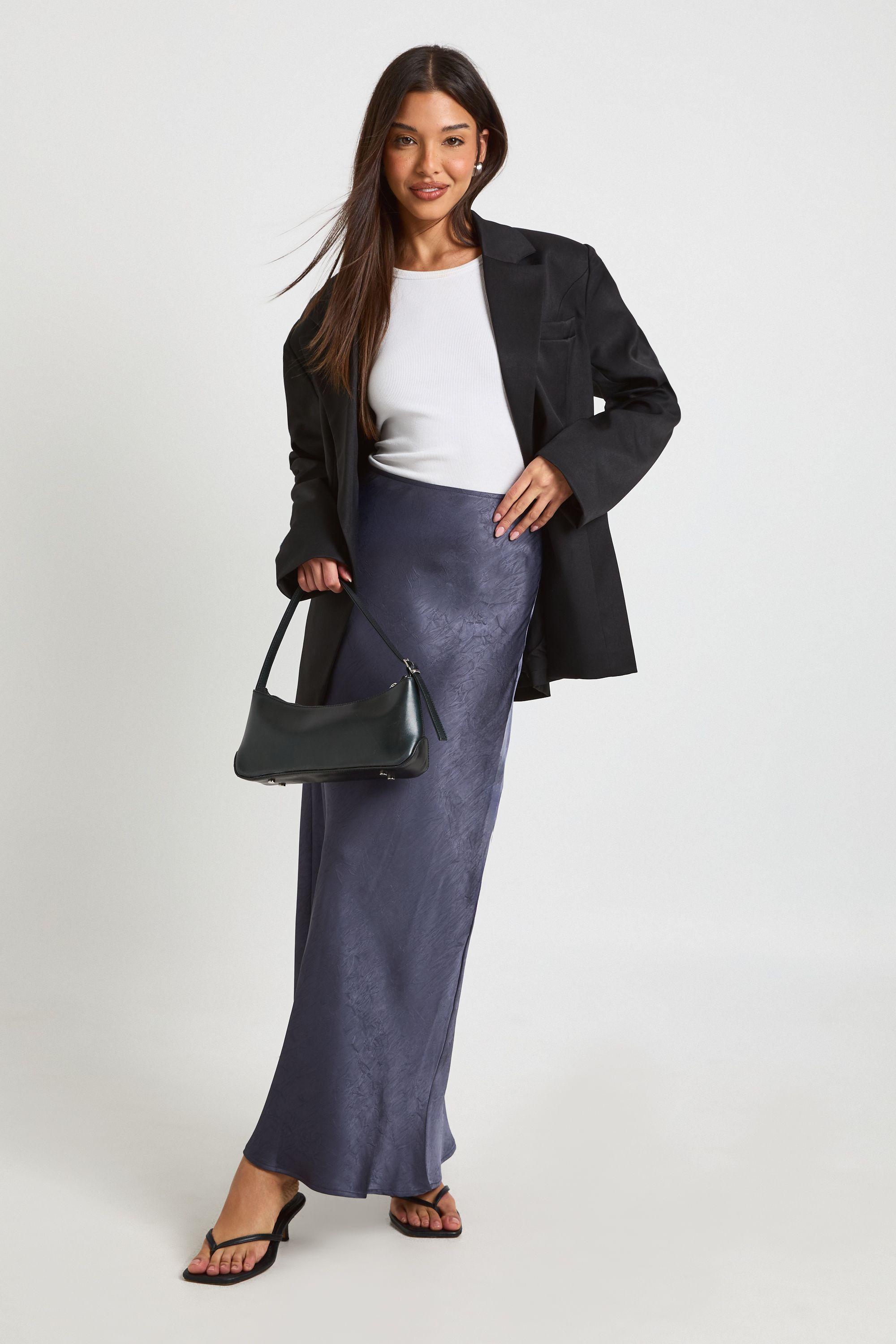 Satin Maxi Skirt by BOOHOO