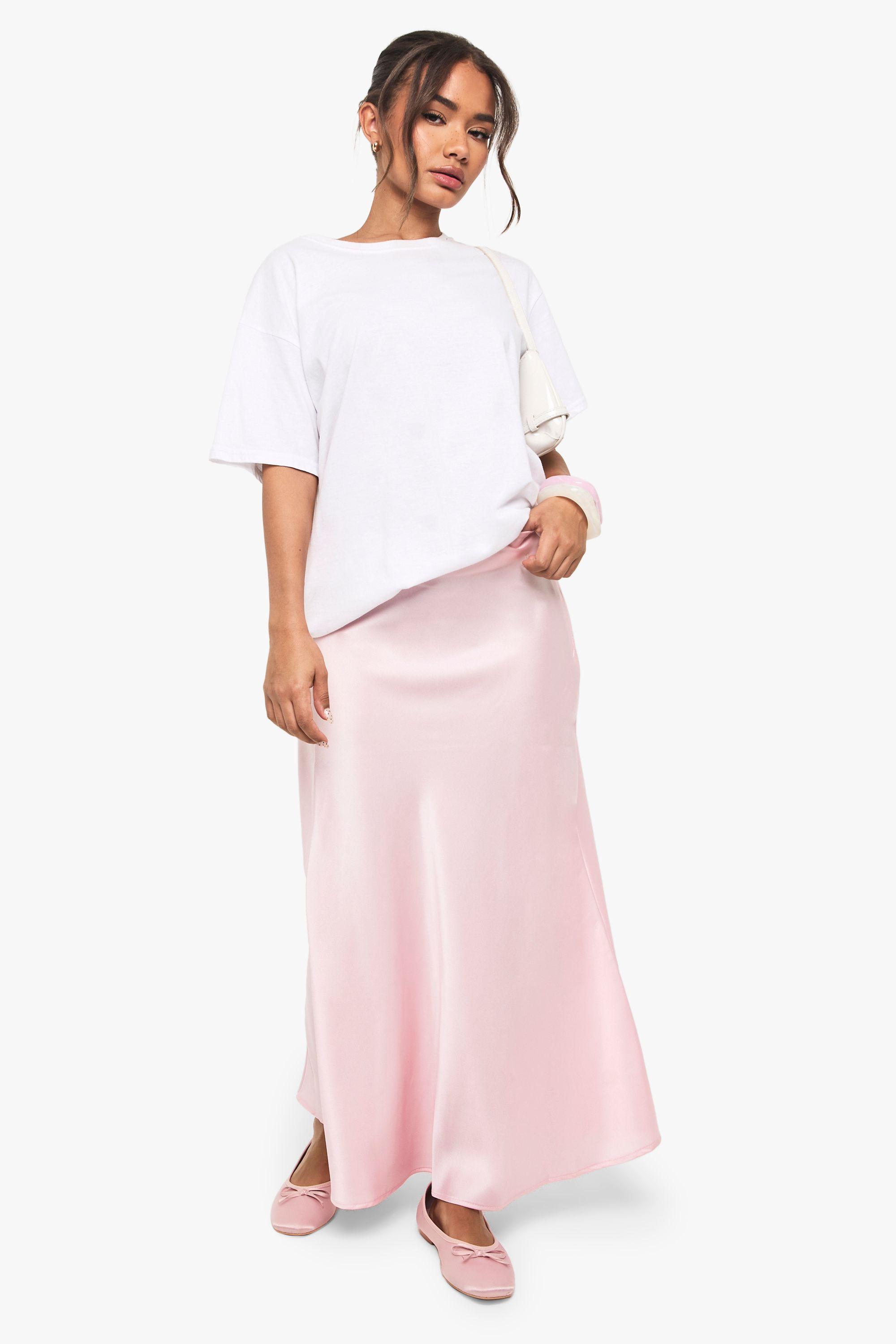 Satin Midaxi Skirt by BOOHOO
