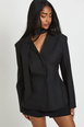 Scarf Detail Open Front Blazer by BOOHOO