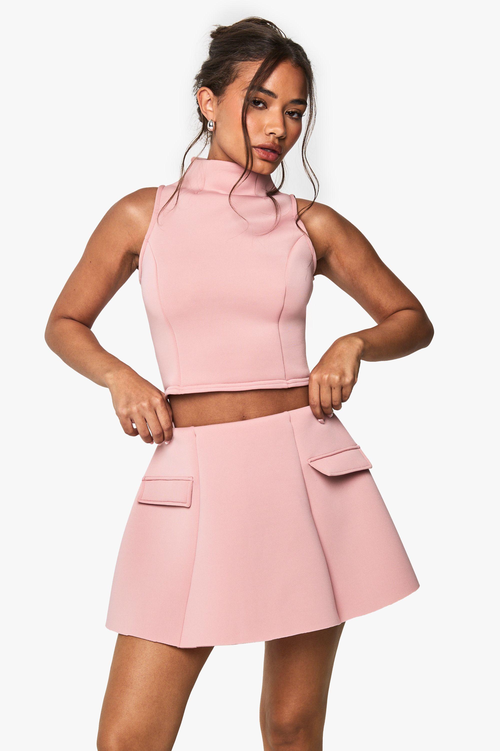 Scuba Pocket Detail A Line Skirt by BOOHOO
