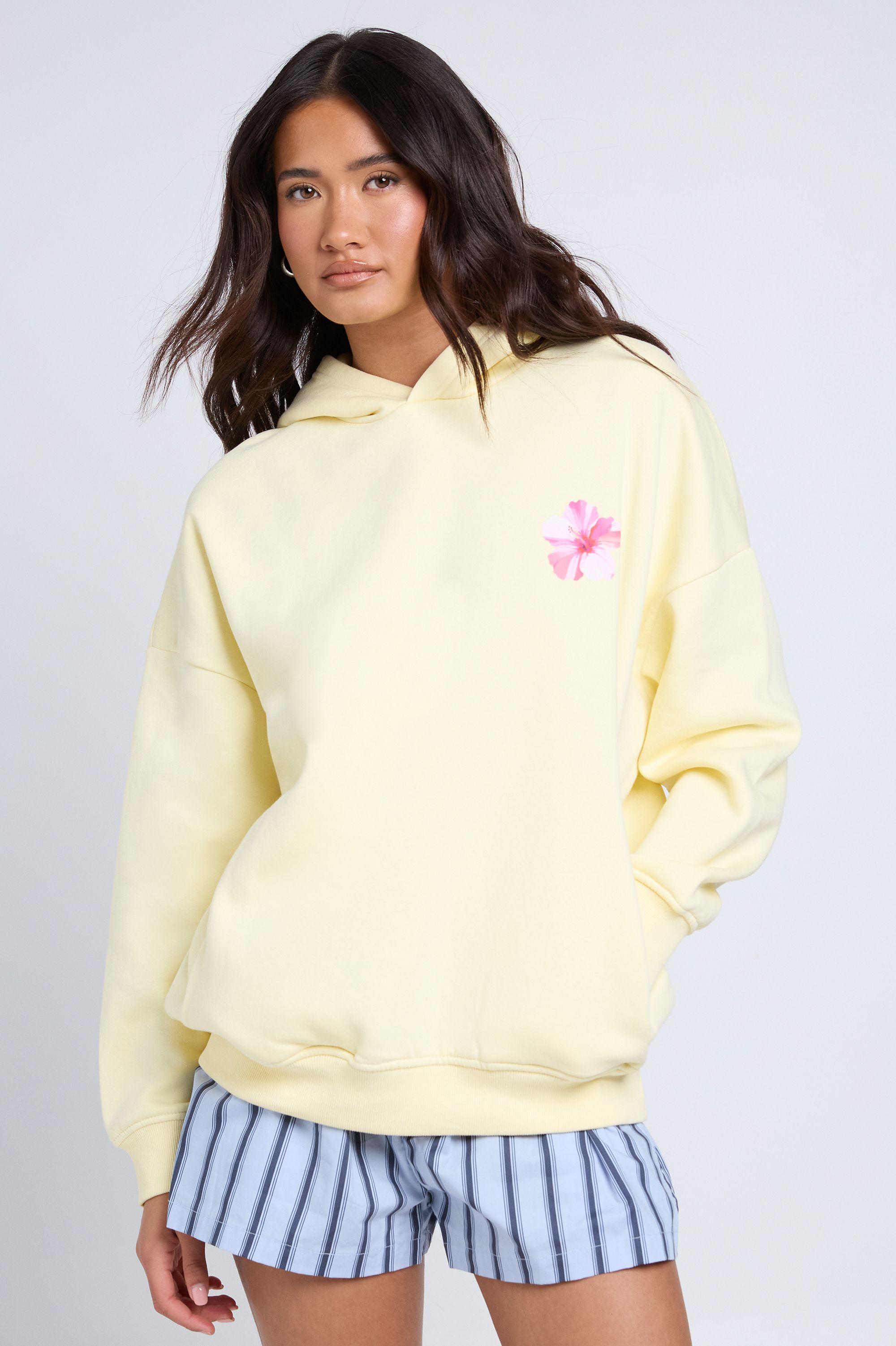 Sea Shell Printed Oversized hoodie by BOOHOO