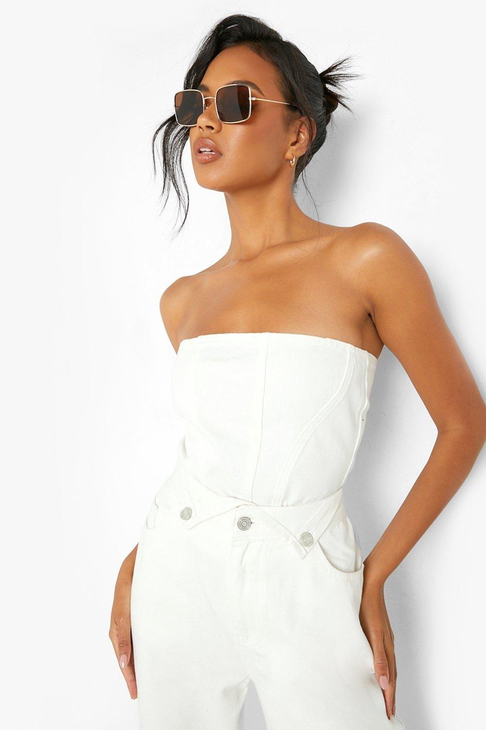 Seam Detail Longline Corset Top by BOOHOO