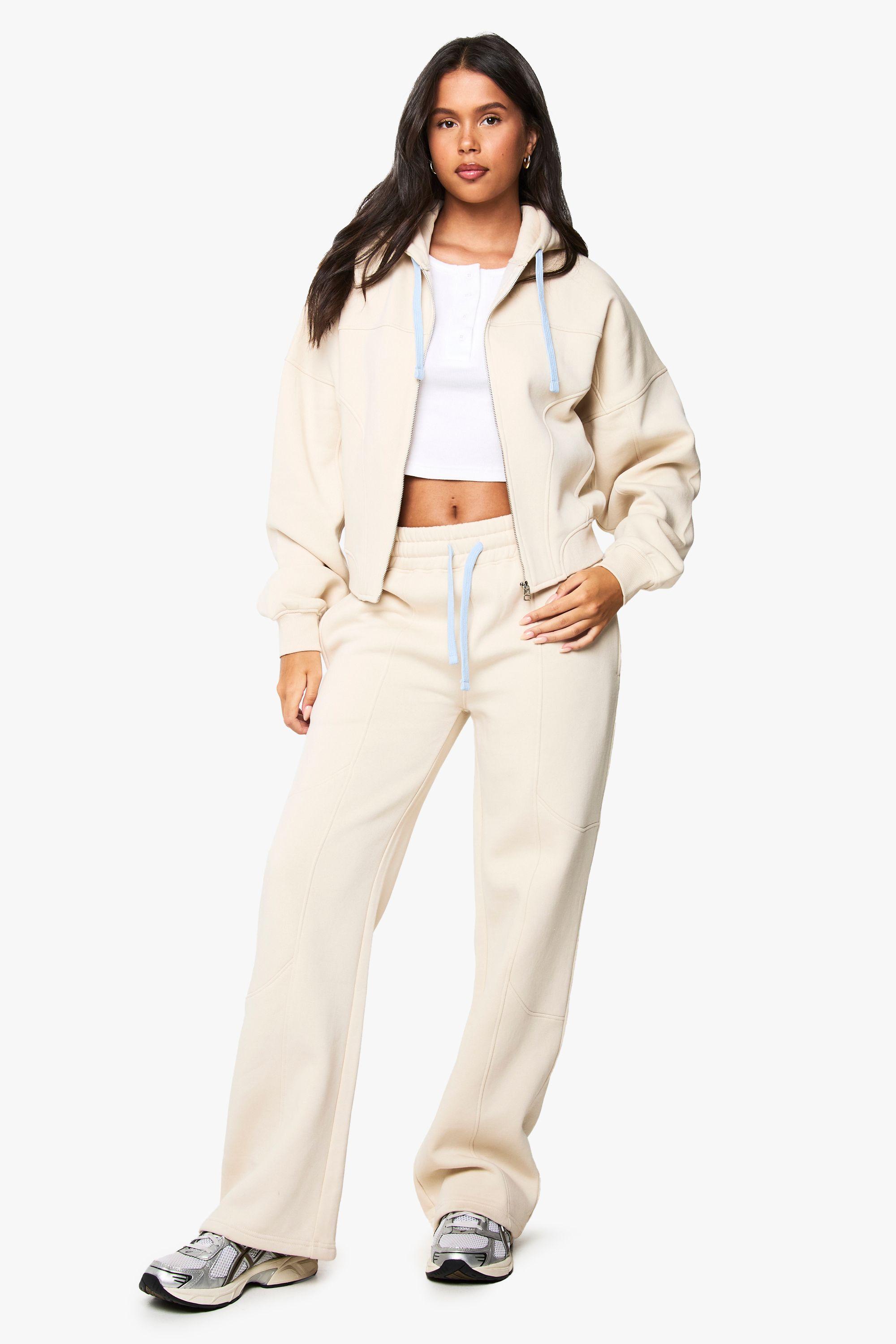 Seam Detail Wide Leg Jogger by BOOHOO