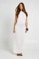 Sheer Knit Halterneck Maxi Dress by BOOHOO