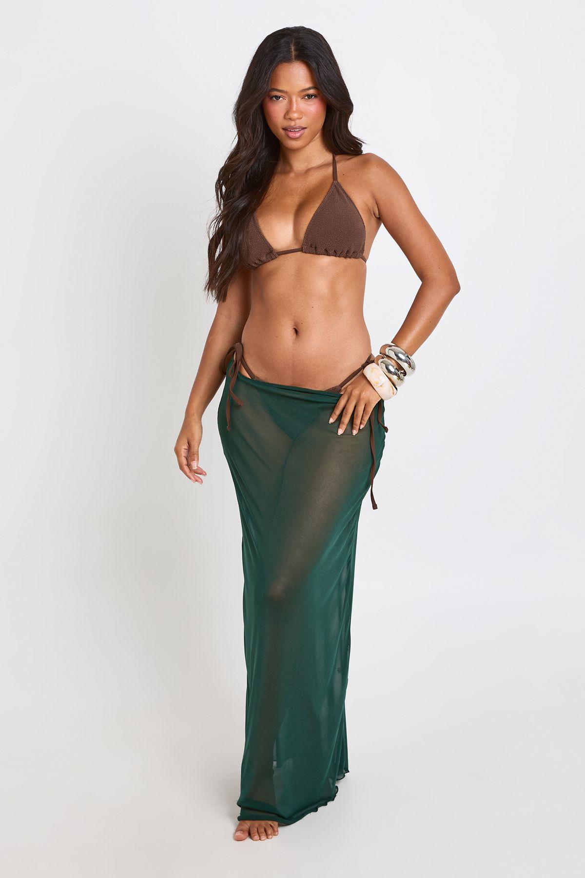 Sheer Mesh Maxi Beach Skirt by BOOHOO