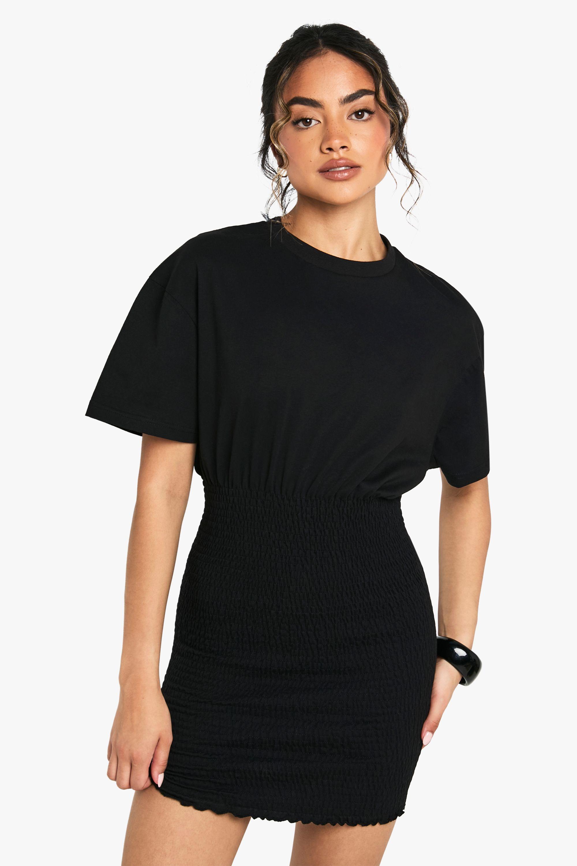 Shirred T-Shirt Dress by BOOHOO