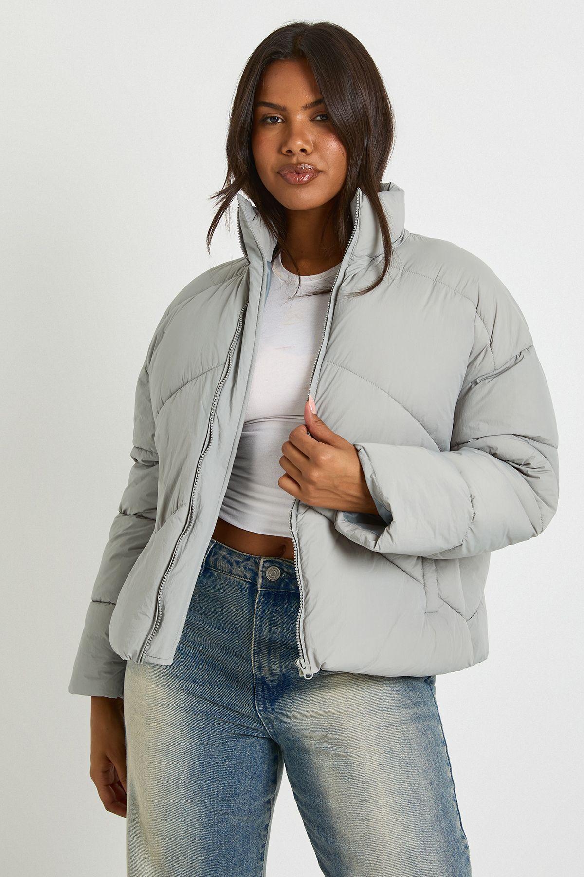 Short Quilted Puffer Jacket by BOOHOO Short Quilted Puffer Jacket by BOOHOO