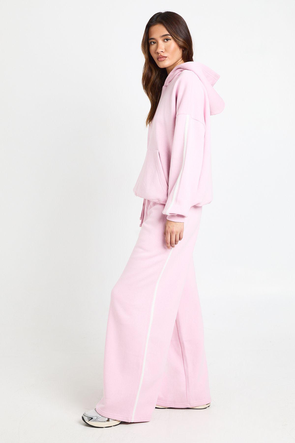 Side Stripe Hooded Straight Leg Tracksuit by BOOHOO
