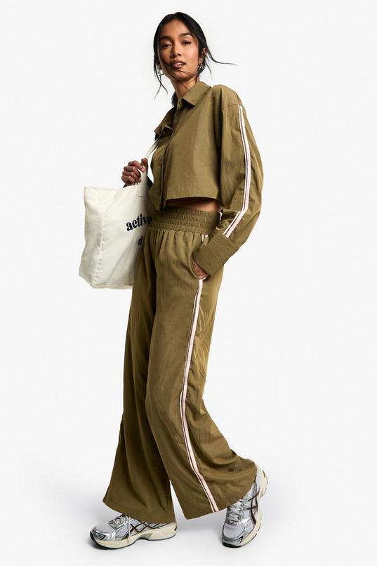 Side Stripe Woven Wide Leg Trousers by BOOHOO