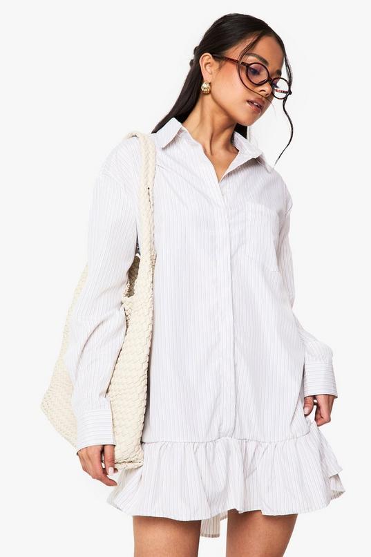 Skater Drop Hem Shirt Dress by BOOHOO