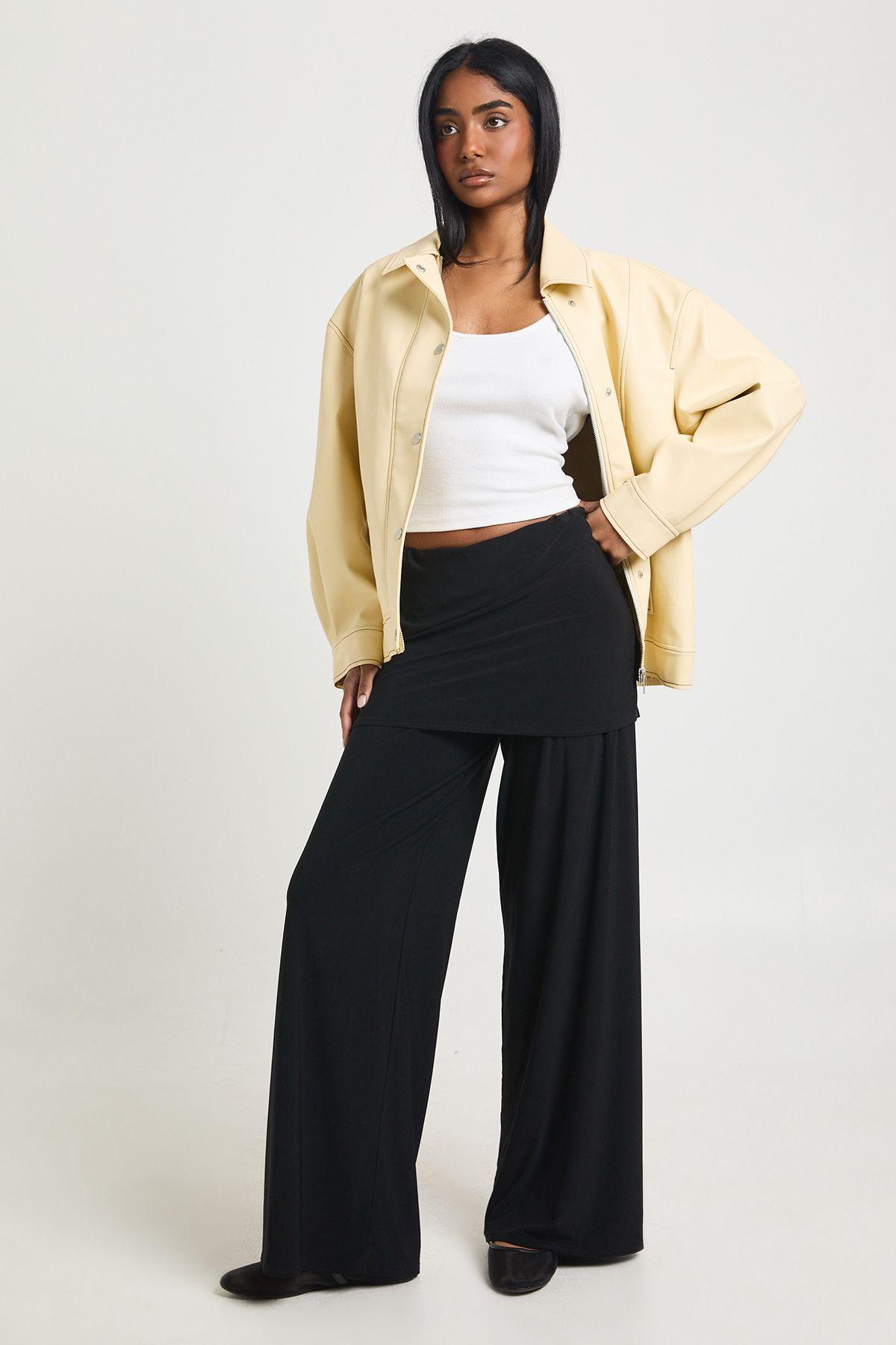 Skirt Layered Wide Leg Trouser by BOOHOO