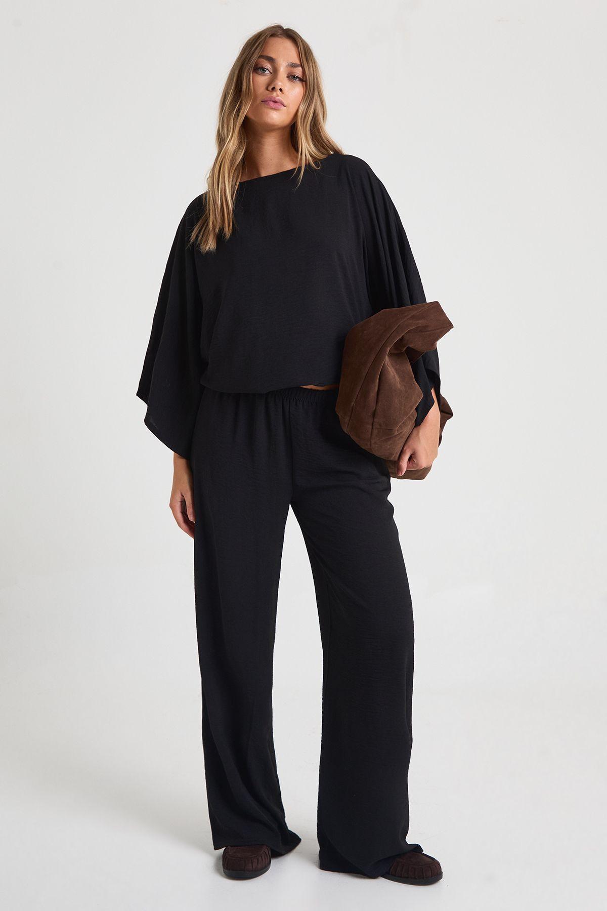 Slash Neck Blouse & Wide Leg Trouser Co-ord by BOOHOO