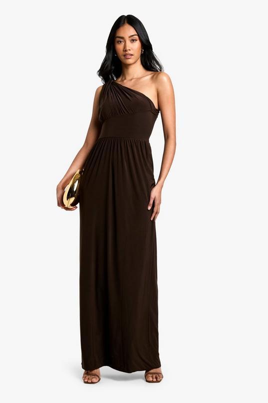 Slinky Asymmetric Maxi Dress by BOOHOO