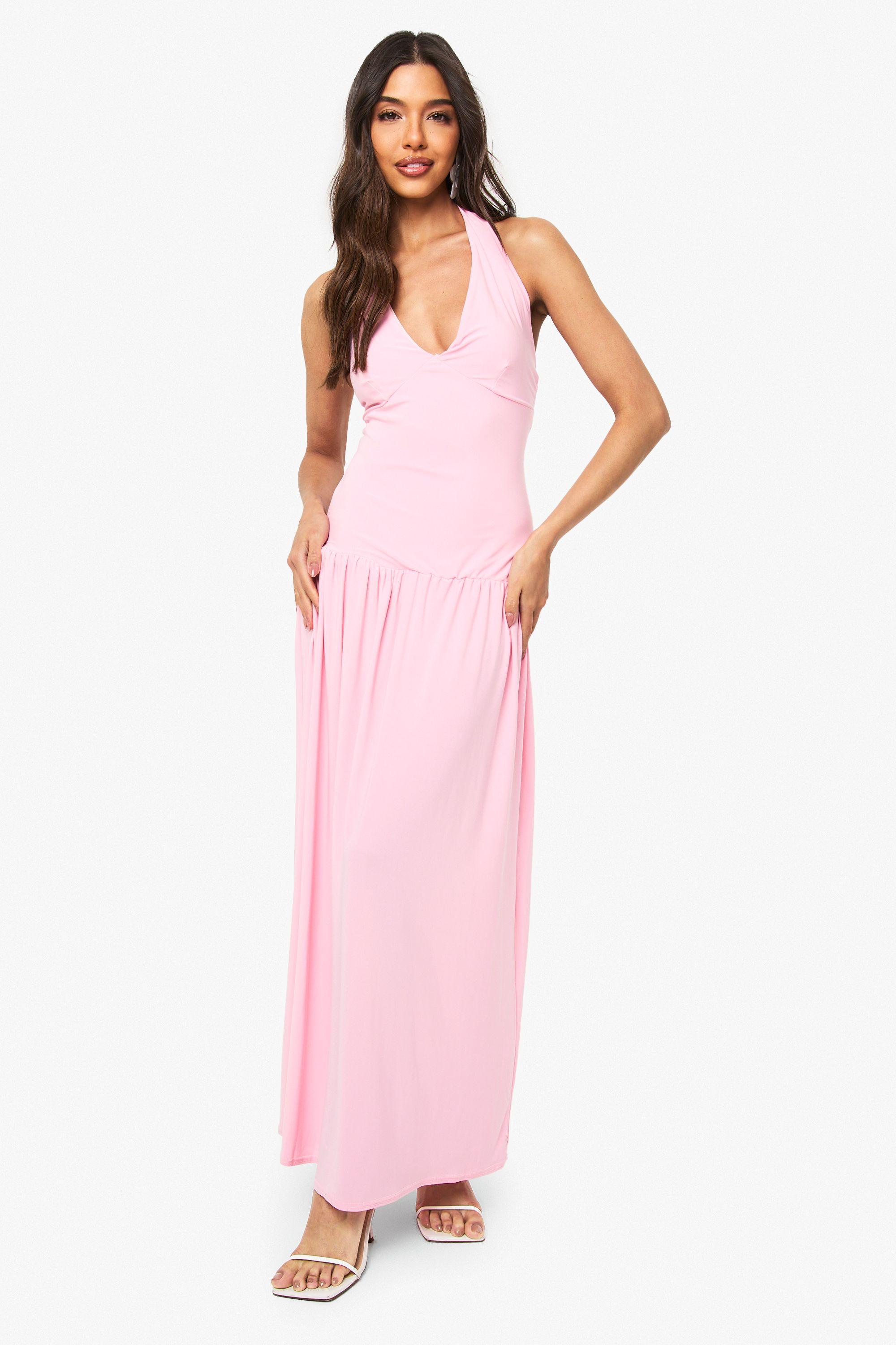Slinky Plunge Maxi Dress by BOOHOO