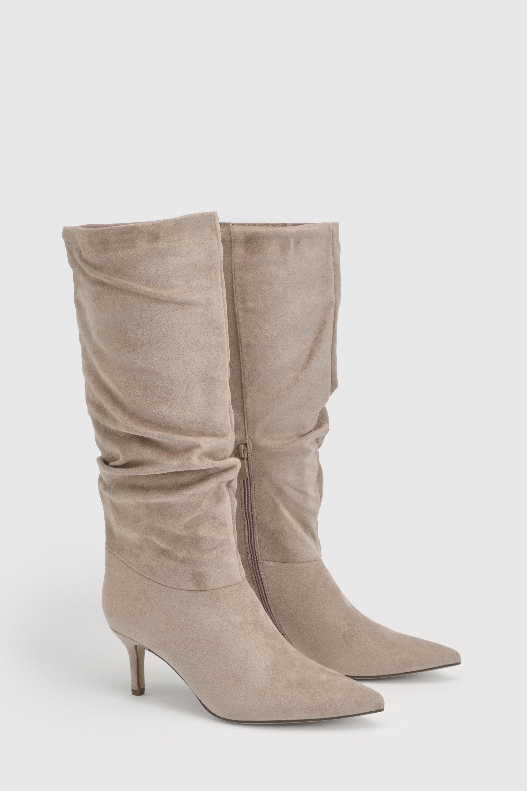 Slouchy Mid Height Knee High Boots by BOOHOO