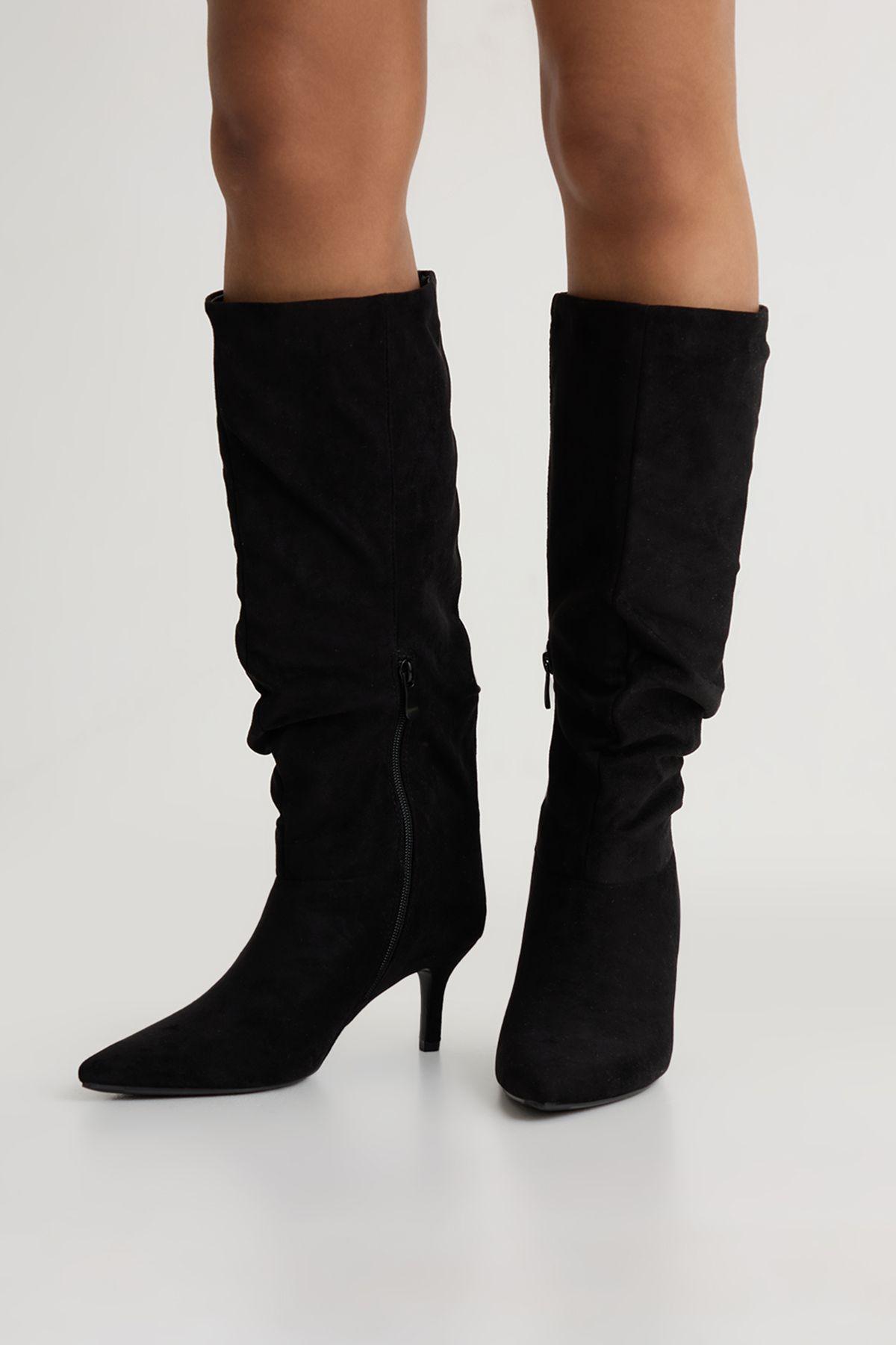 Slouchy Mid Height Knee High Boots by BOOHOO