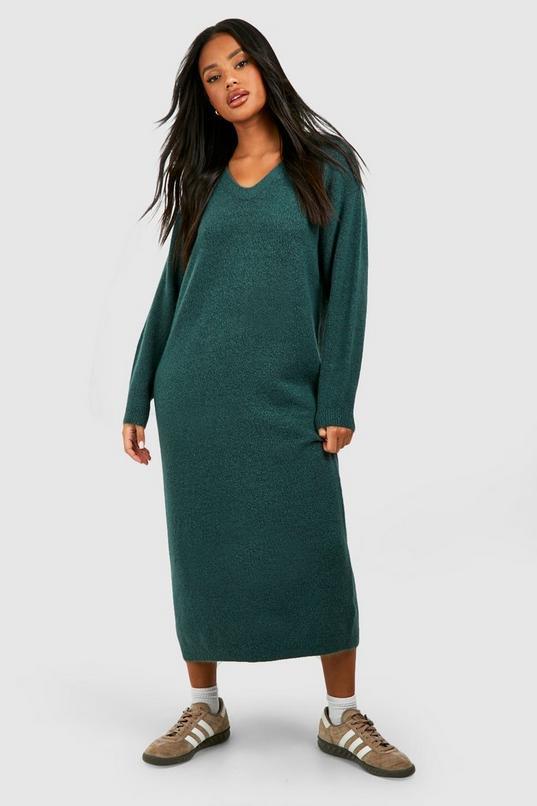 Slouchy Soft Knit Maxi Knitted Dress by BOOHOO