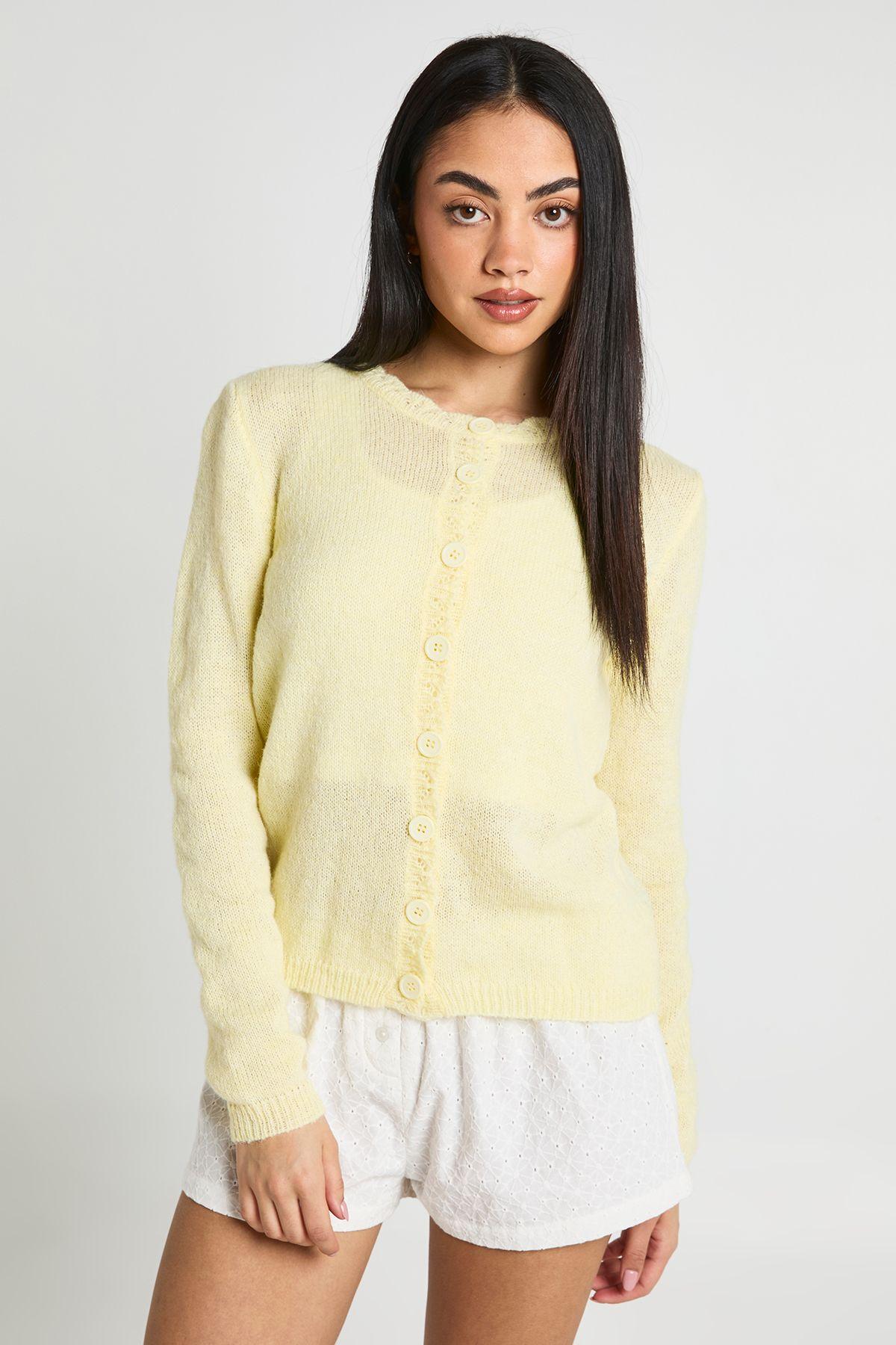 Soft Knit Button Through Cardigan by BOOHOO