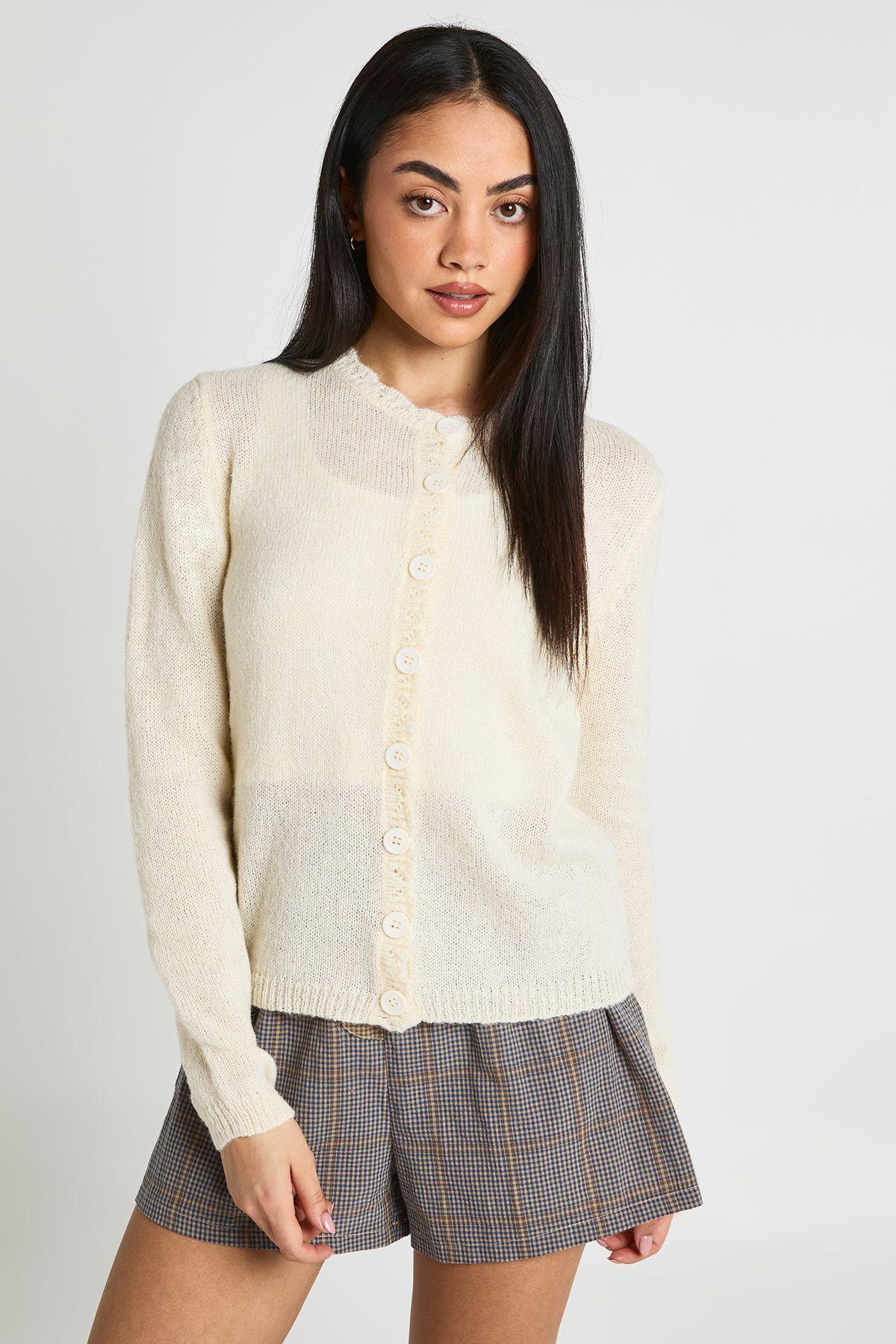 Soft Knit Button Through Cardigan by BOOHOO