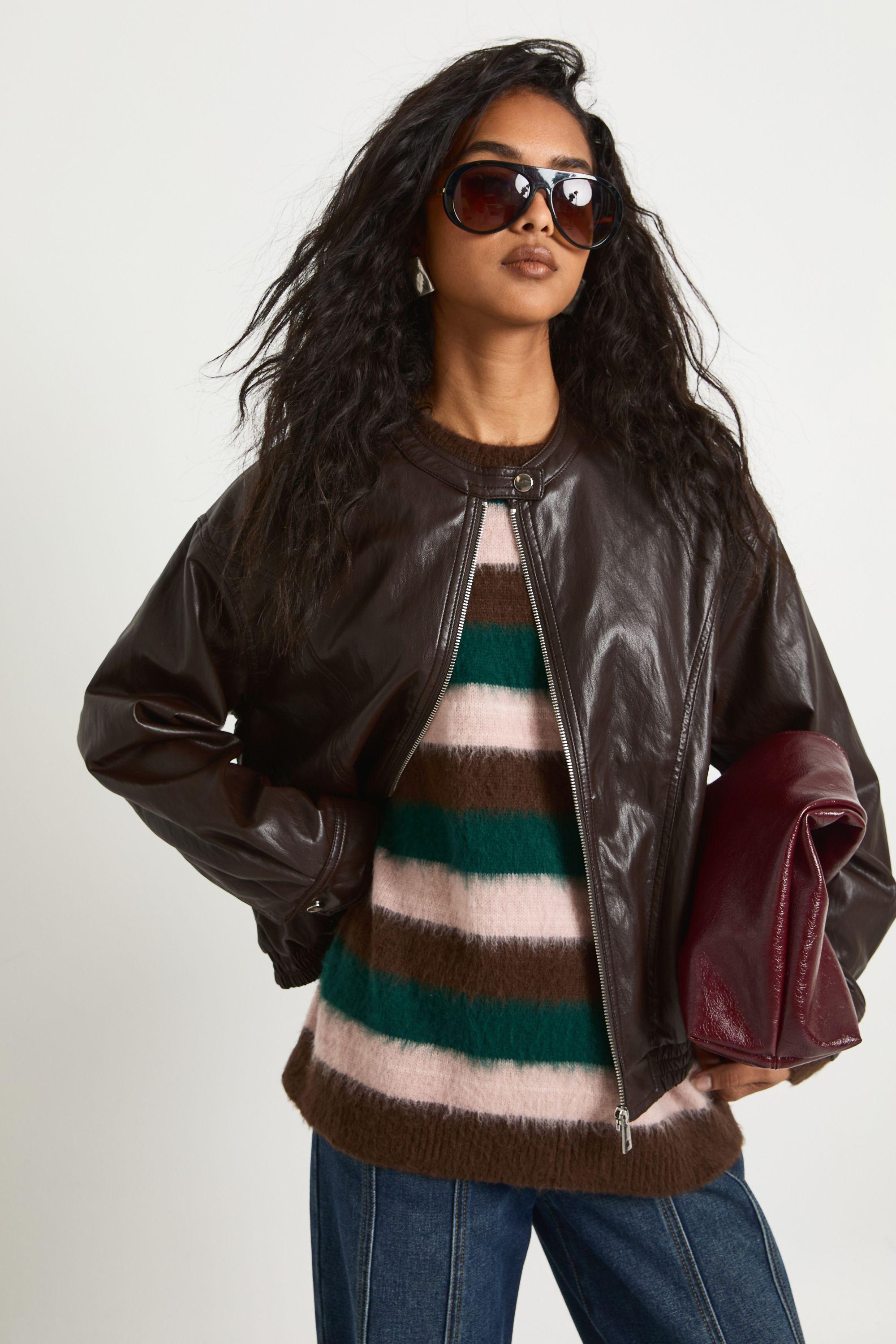 Soft Touch Faux Leather Moto Jacket by BOOHOO