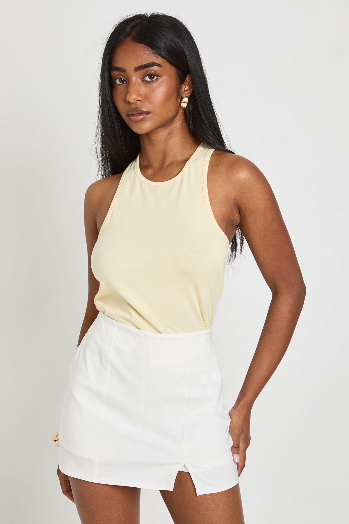 Split Front Mini Skort by BOOHOO