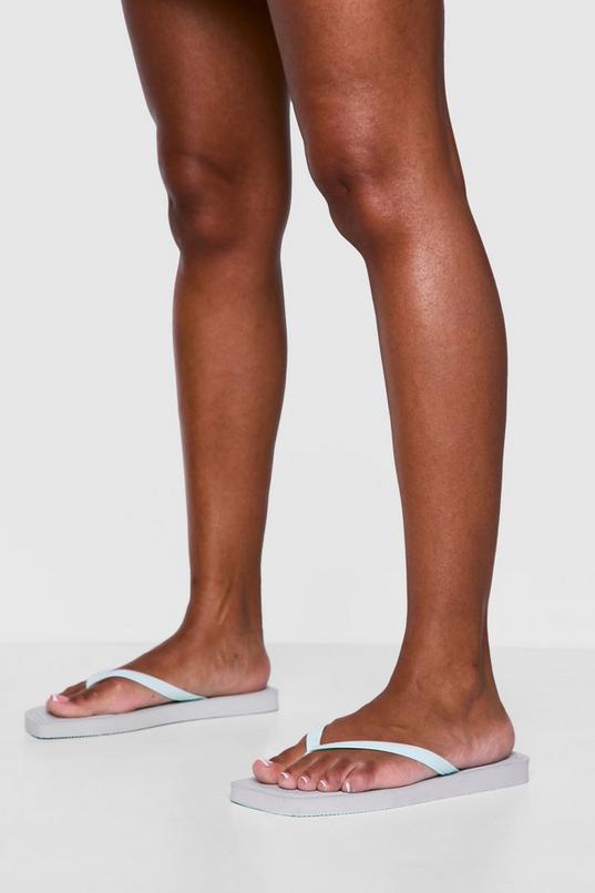 Square Toe Flip Flops by BOOHOO