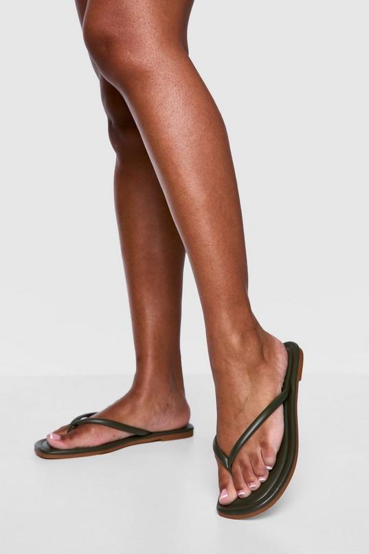 Square Toe Flip Flops by BOOHOO
