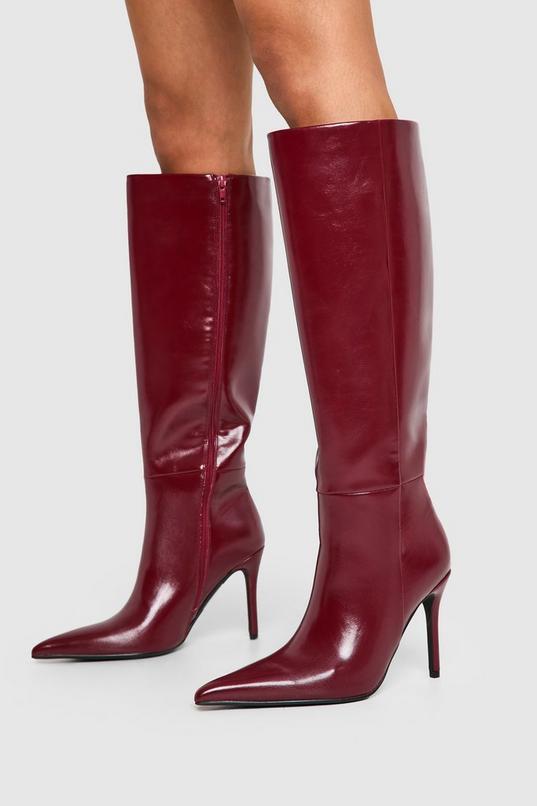 Stiletto Pointed Knee High Boots by BOOHOO