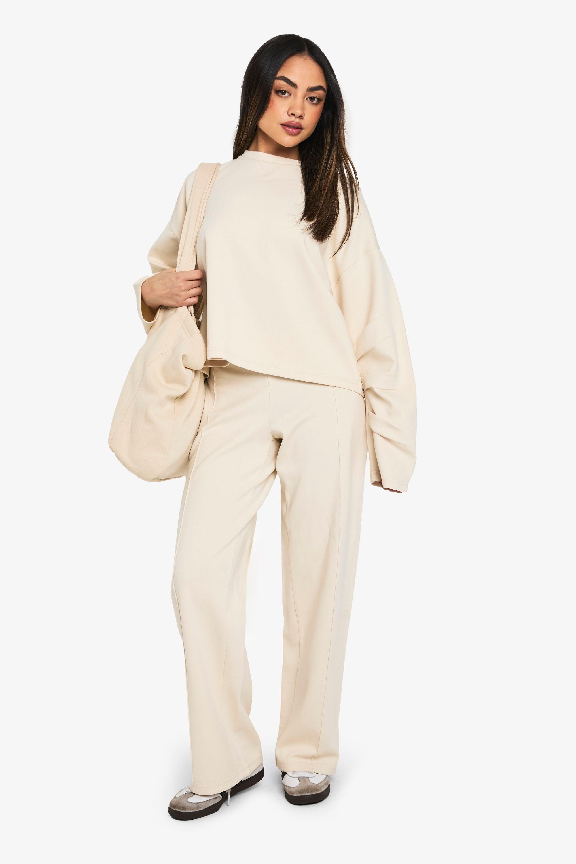 Straight Leg Seam Detail Interlock Jogger by BOOHOO