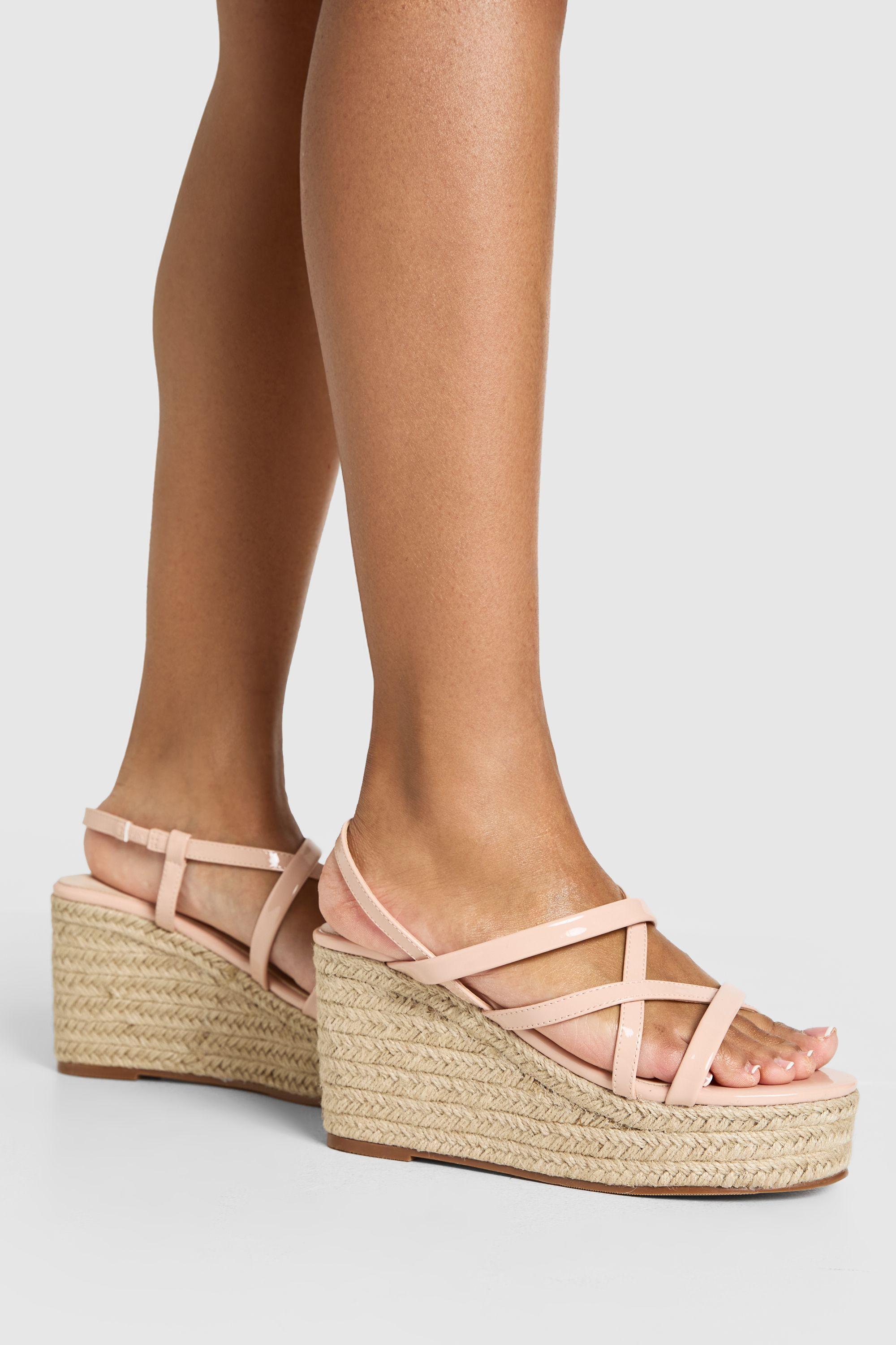Strappy Open Toe Wedges by BOOHOO