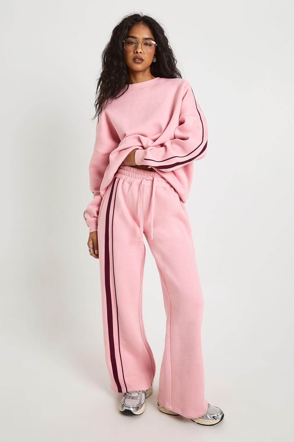 Stripe Detail Straight Leg Jogger by BOOHOO