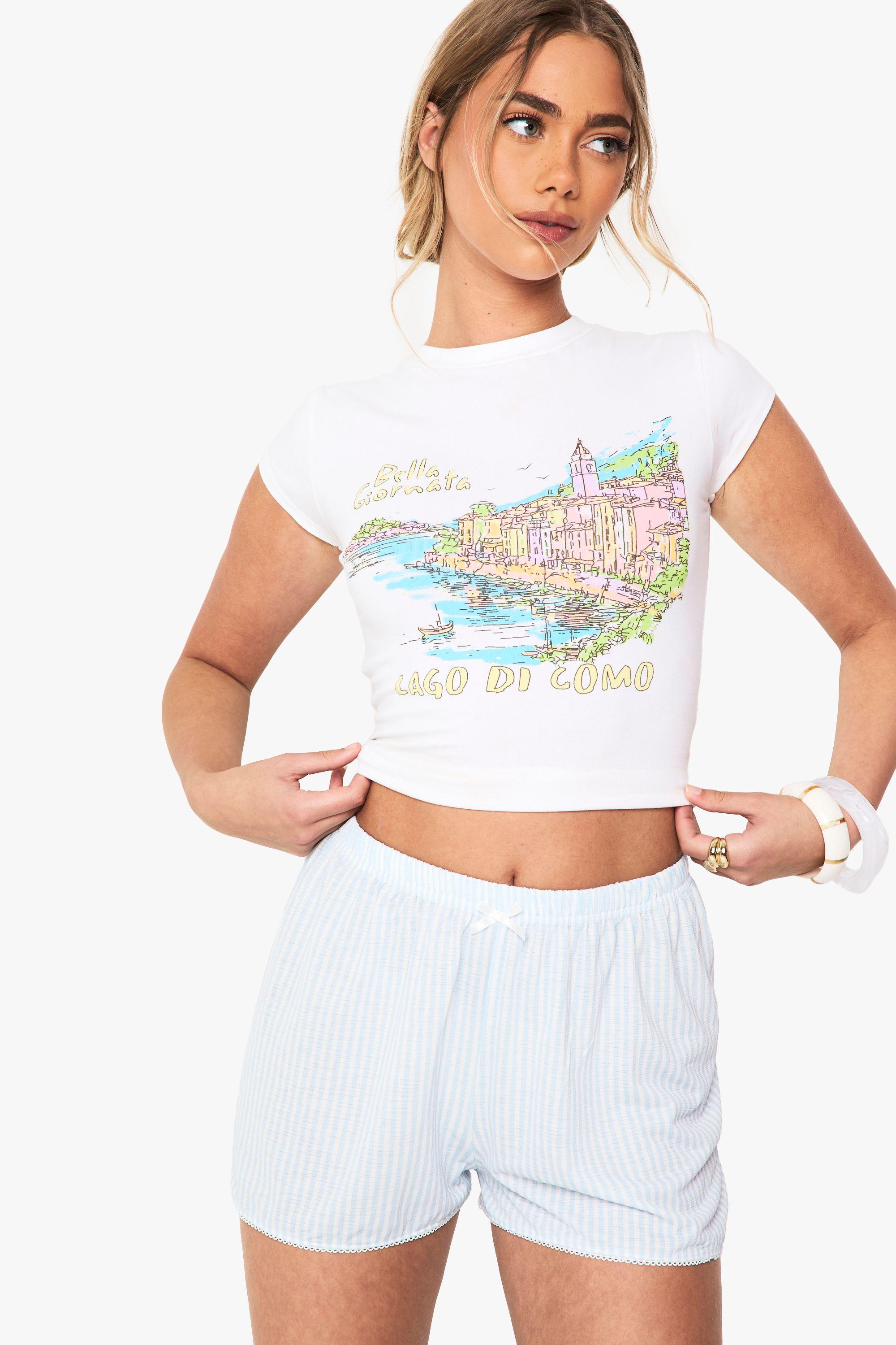 Stripe Print Textured Flippy Shorts by BOOHOO